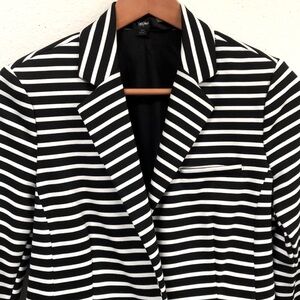 Mossimo Black and White Striped Blazer, Size Medium